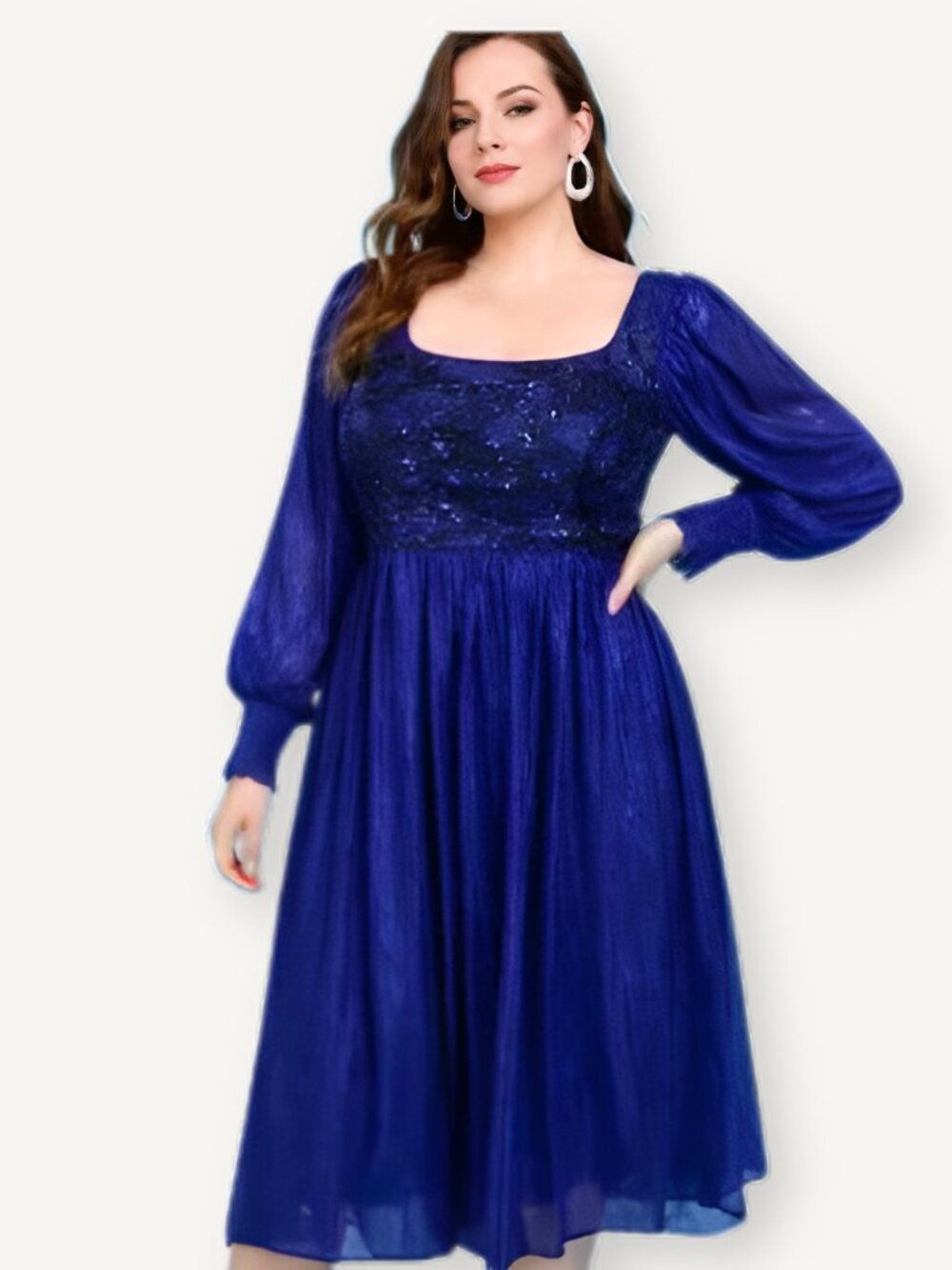 NWT Umgee Blue Sequin Smocked Mini Dress with Sequin detail Size S